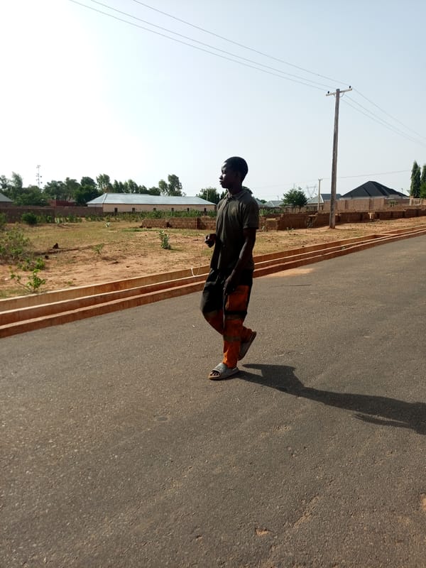 Man observed on street in Gombe, Nigeria morning hours