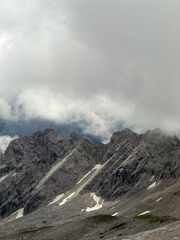 Up at the Zugspitze on a grey summer morning