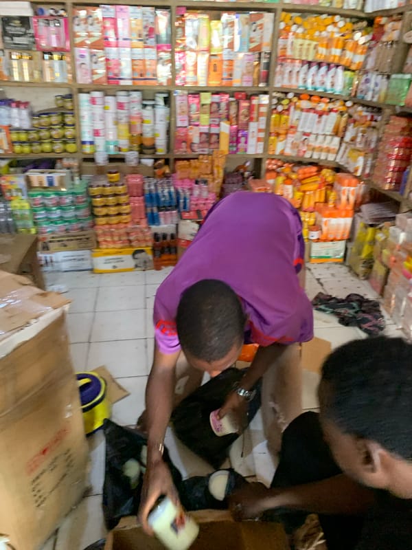 Ordinary afternoon street life and shopping in Keffi Nigeria