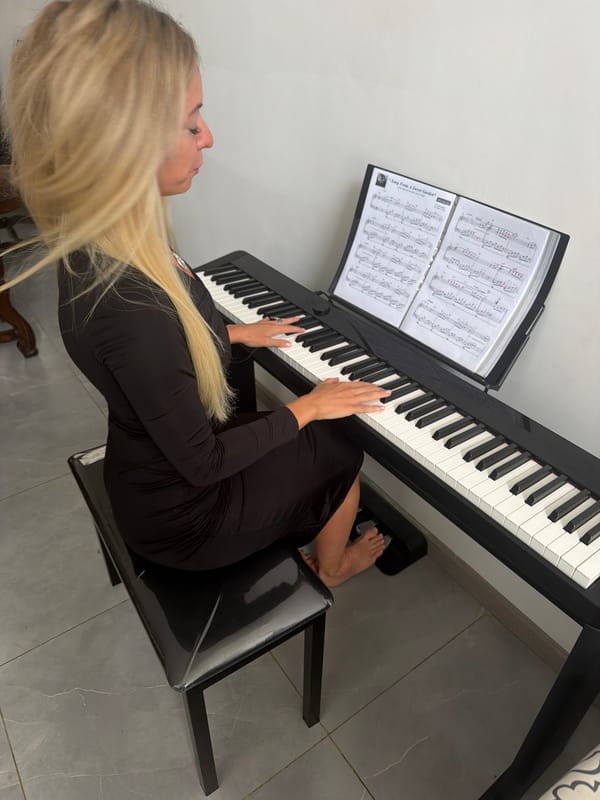 Piano practice and remote work from a Đà Lạt home setup