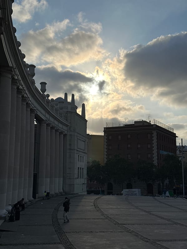 Barcelona evening documented through 30 memories across Plaça d'Espanya