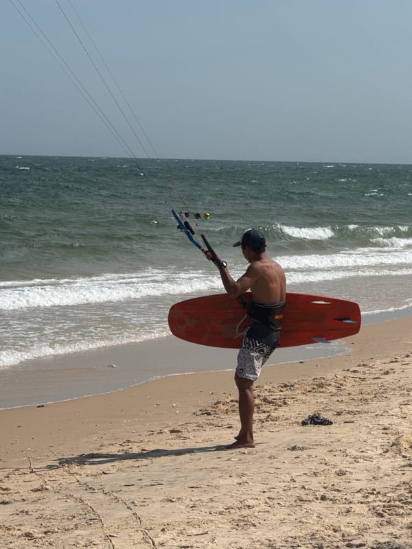 Kitesurfing morning in full swing at Mũi Né beach