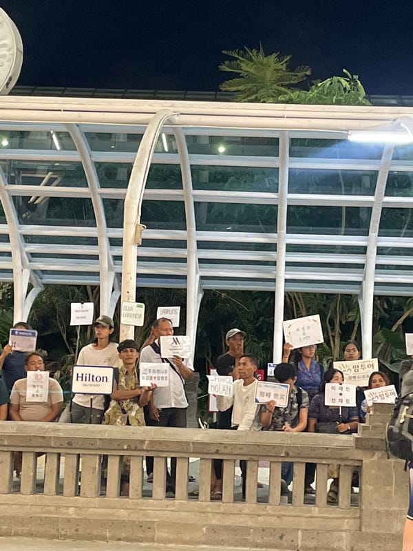 Arrivals welcome scene at Bali's Ngurah Rai Airport