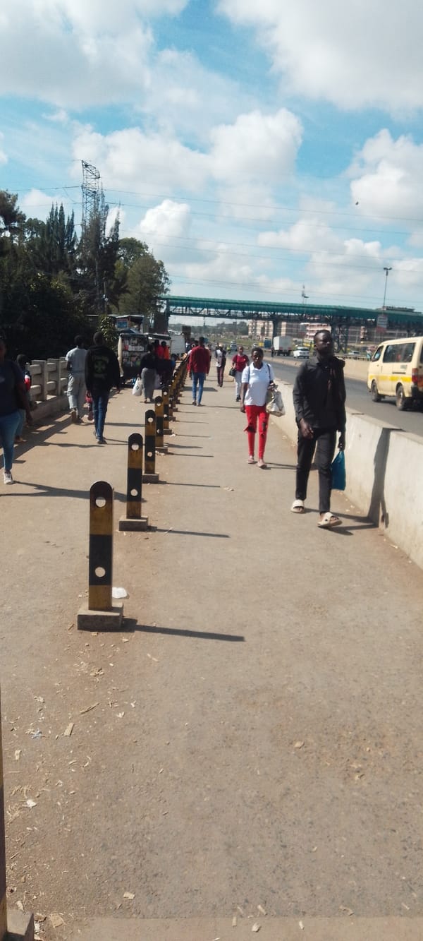 Morning pedestrian activity observed on Nairobi walkway