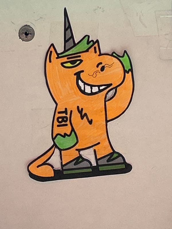 Cartoon unicorn drawing with inline skates spotted in Sofia