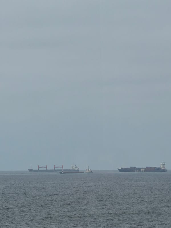 Cargo ships spotted in hazy Casablanca port waters