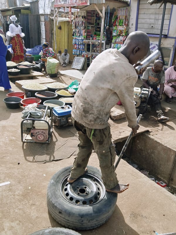 Morning street commerce observed in Rafin Par, Nigeria