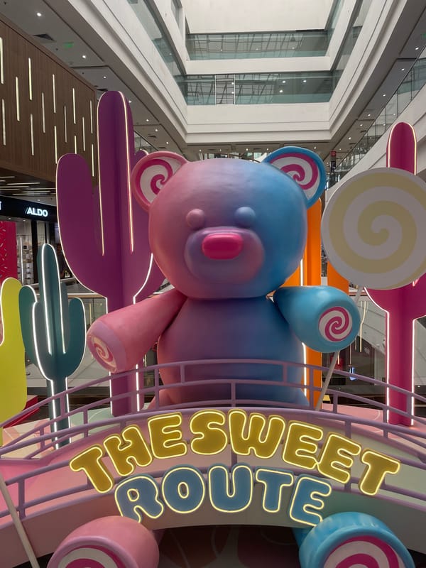 Cartoon bear candy display spotted in Mumbai shopping mall