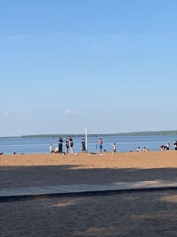 Families enjoy Saturday afternoon at Chaikovsky beach playground