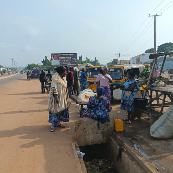Morning street activity observed in Rido, Nigeria market area