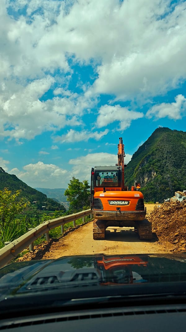 Road construction observed in Vietnamese mountain commune