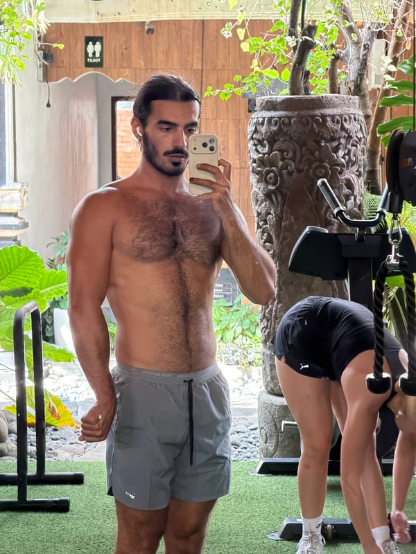 Gym mirror selfie in North Kuta, Indonesia