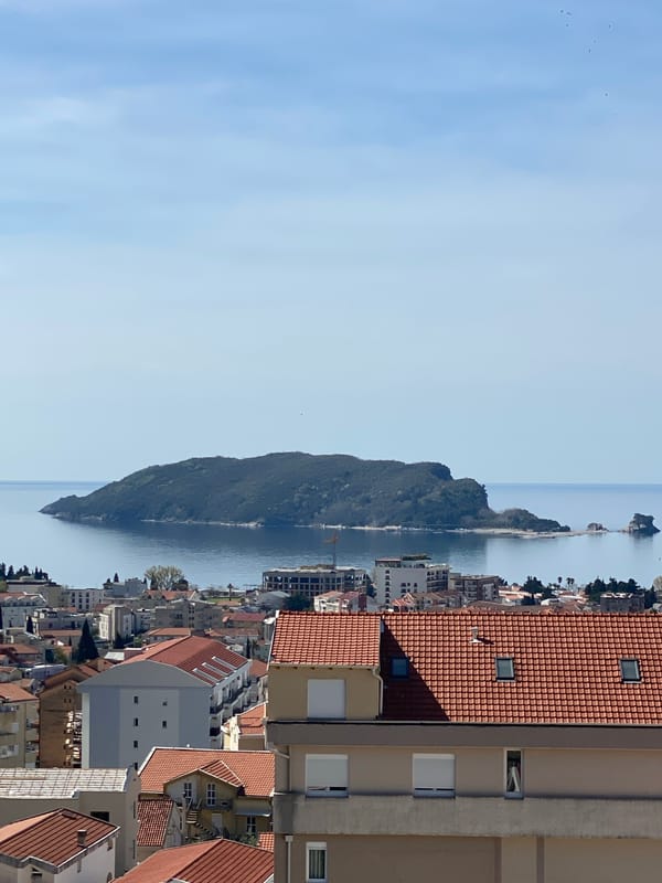 Spring morning documented in Budva, Montenegro coastal scenes