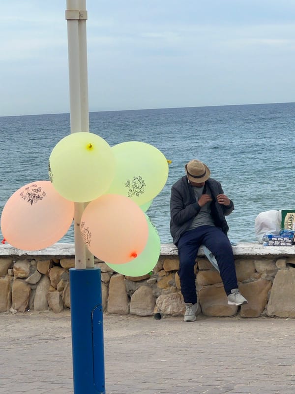 Beachgoers enjoy afternoon at M'Diq coast, Morocco