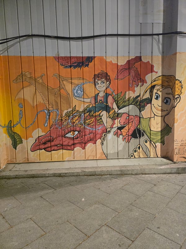 Street mural documented in Cornellà de Llobregat features diverse cartoon figures