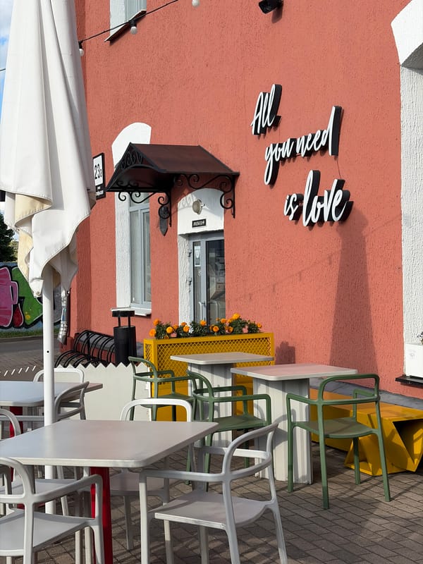 Afternoon café culture along Minsk's Zybickaya Street