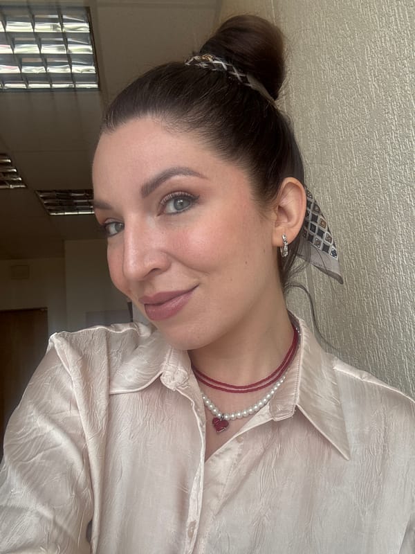 Woman photographed in multiple portraits in Kryvyi Rih