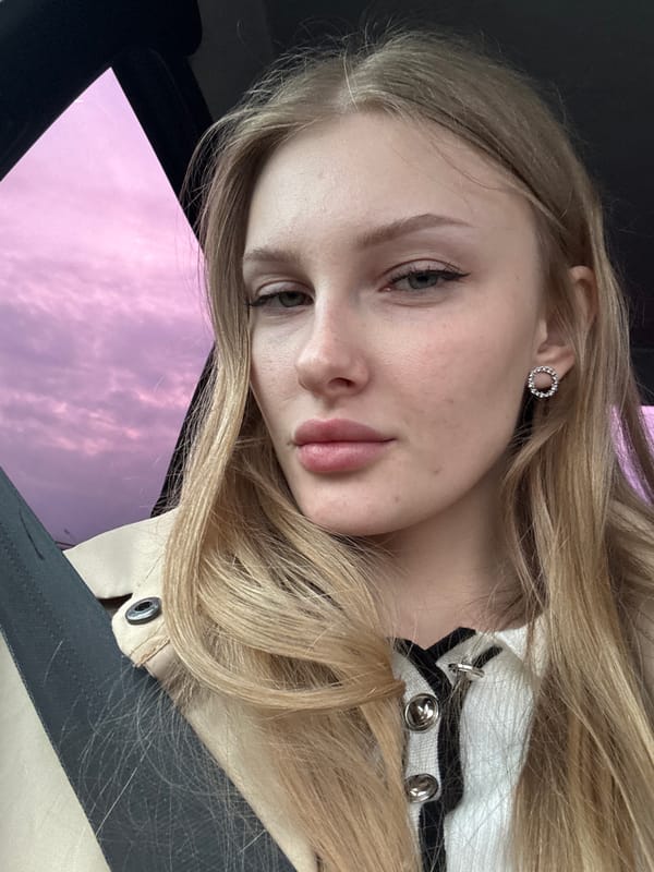 Selfie captured of blonde woman in Perm, Russia