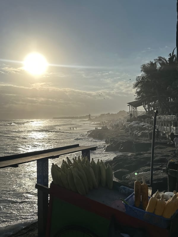 Sunset beach life captured in North Kuta, Indonesia