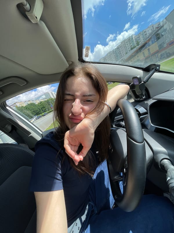 Quick selfie series from the driver's seat in Moscow