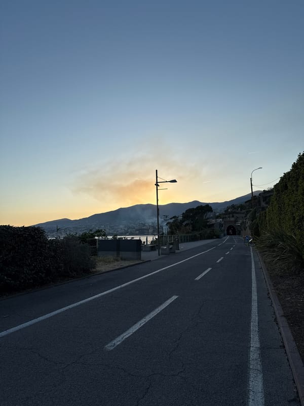 Golden hour coastal road views captured in Sanremo