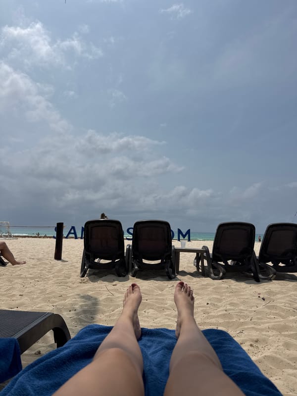 Typical beach day activities documented at Playa del Carmen