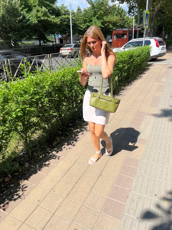 Everyday street life on a summer morning in Krasnodar