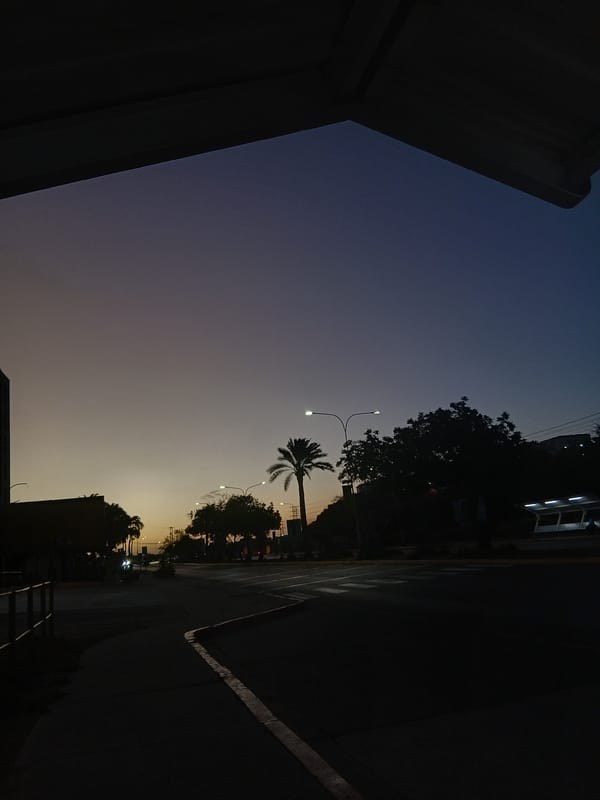 Twilight street scenes documented in Pampatar, Venezuela