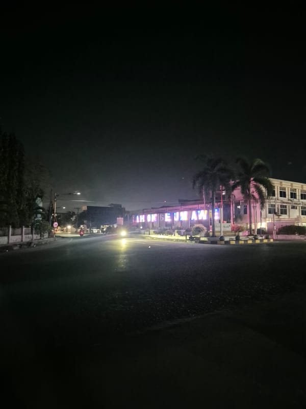 Nighttime street scenes documented in Lhokseumawe, Indonesia
