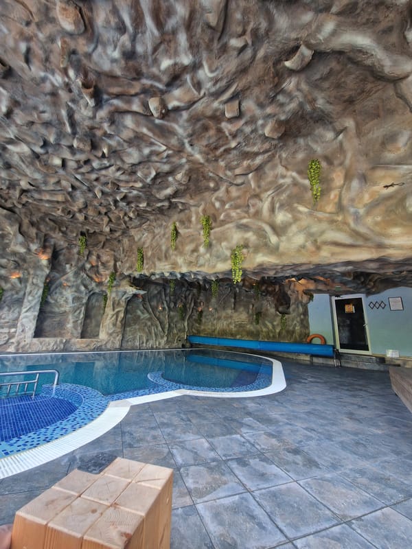 Indoor spa pool with cave features observed in Smolyan