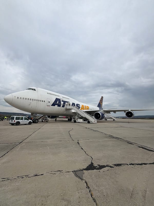 Atlas Air cargo plane observed on tarmac in Bulgaria
