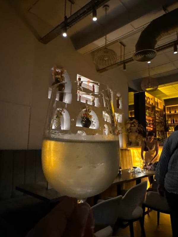 Evening drinks at a moody industrial-style bar