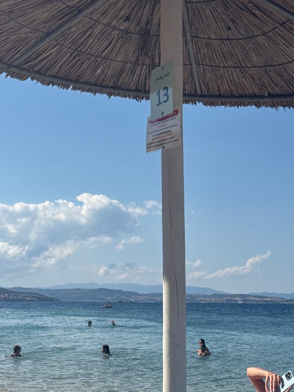 Lazy beach afternoon in Ammouliani, Greece