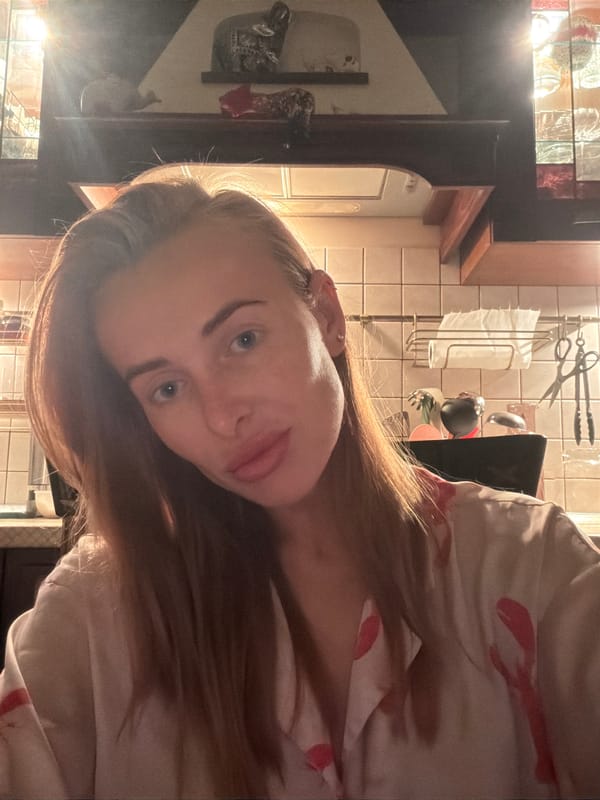 Casual meal documented in Krasnoyarsk kitchen setting