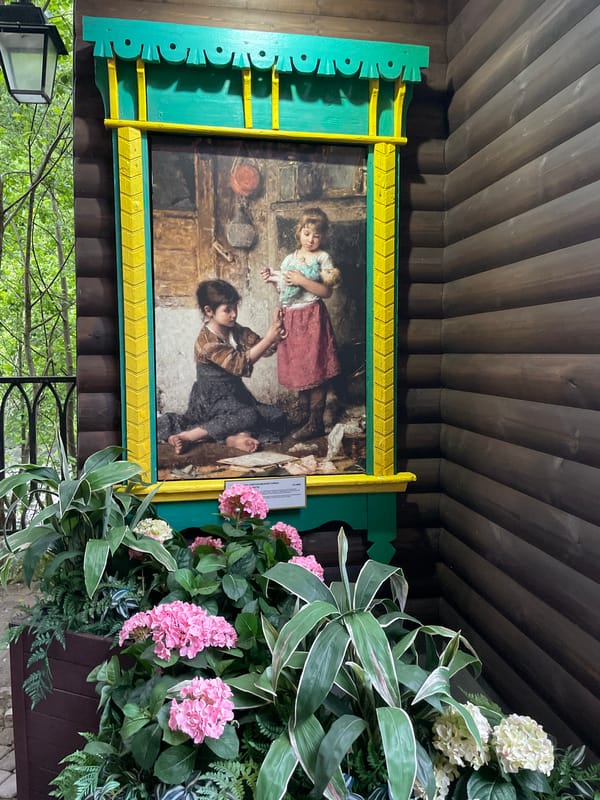Tourist documents Russian cultural displays in Estosadok resort town