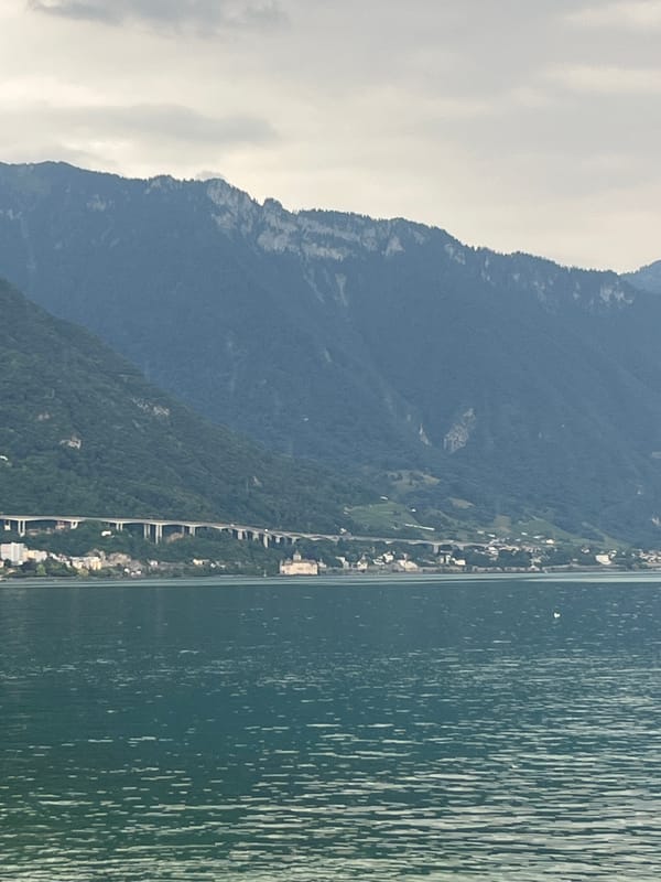 Montreux lakeside afternoon: murals, mountains, and street scenes