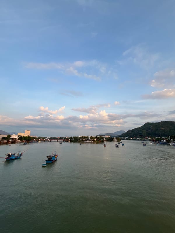 Evening Views Captured of Nha Trang Waterfront and Ancient Temple