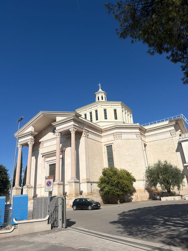 Bari's neoclassical church district on a sunny afternoon
