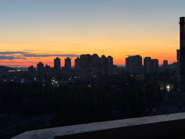 Kyiv sunset views and apartment life, one evening in June