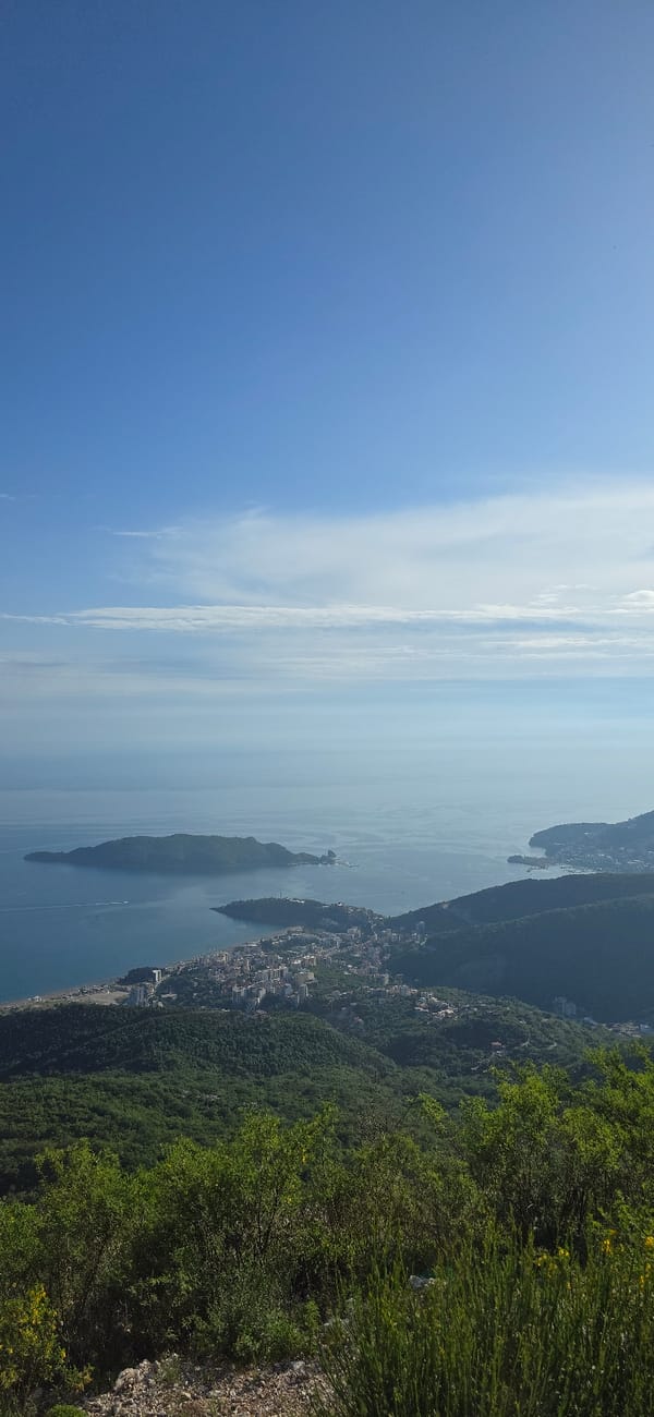 Panoramic coastal view captured from Brajici, Montenegro hillside
