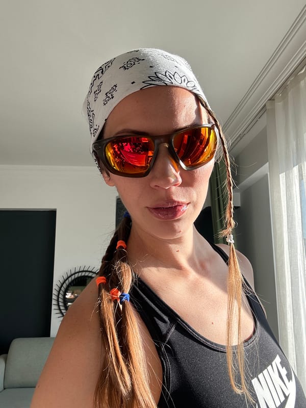 Woman in distinctive attire observed indoors in Fethiye, Turkey