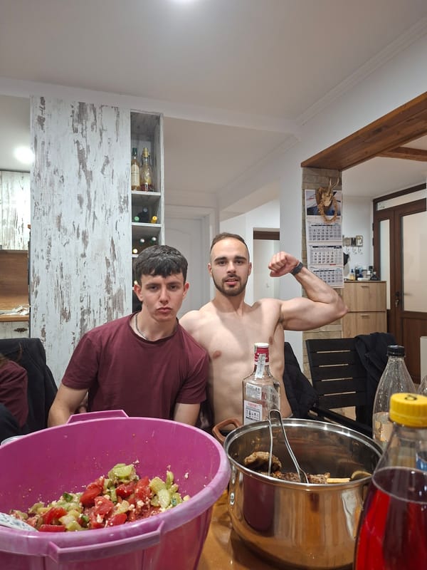 Friends gather for dinner party in Gabrovo home