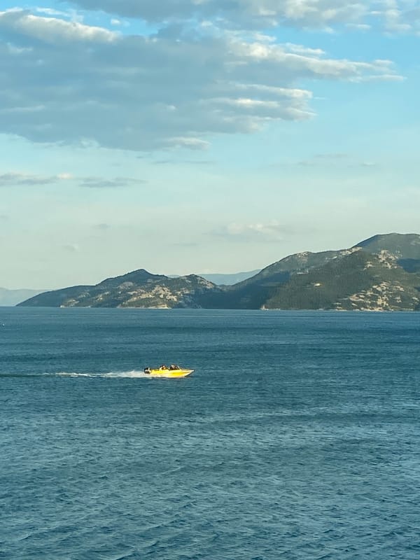 Boating activity observed on Montenegro waters near Kruševica
