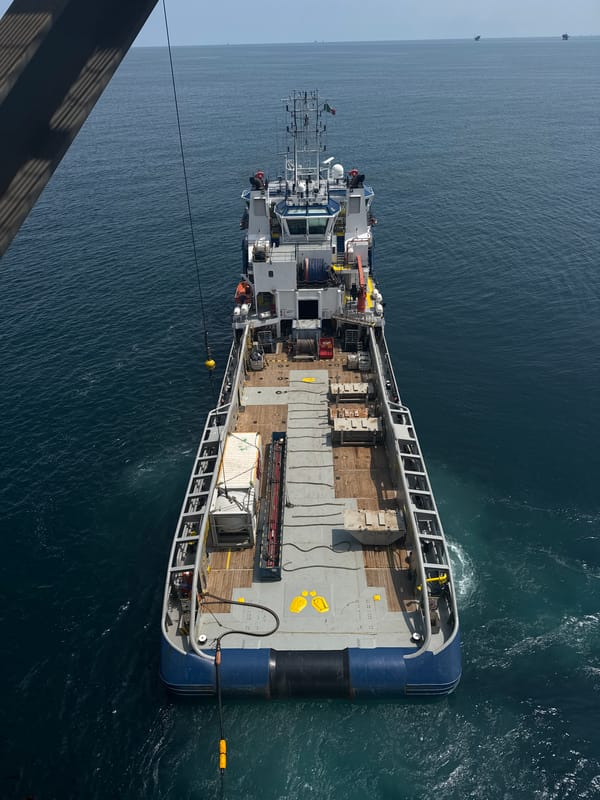 Aboard the Ievoli Blue supply vessel, Adriatic Sea