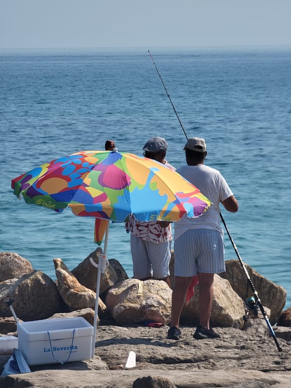 Sunny afternoon at Quarteira Beach, Portugal
