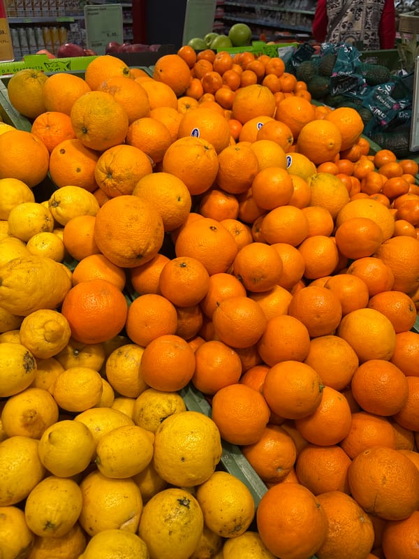 Shopper documents produce displays at Minsk grocery store