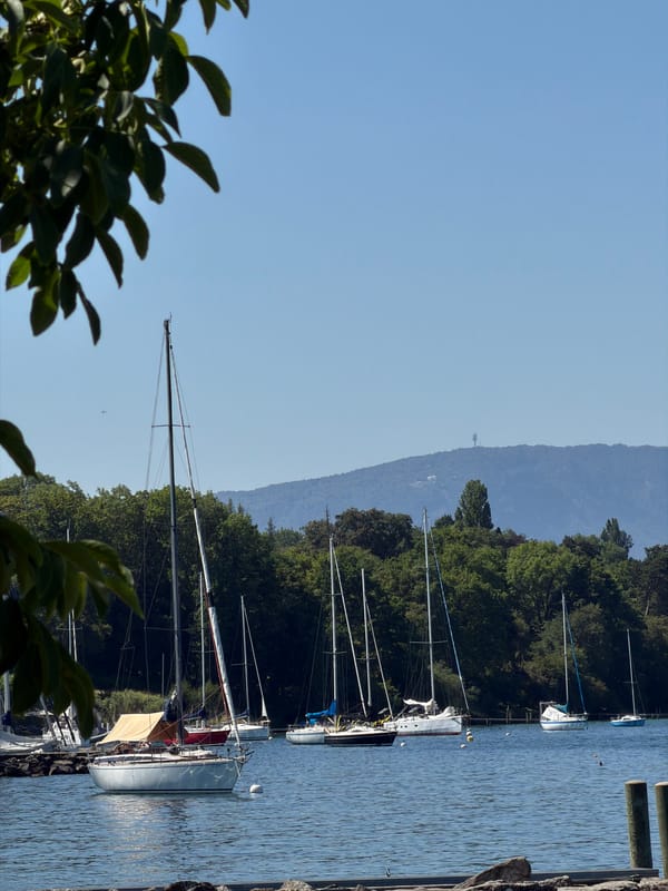 Lakeside village life in Hermance on a bright summer morning