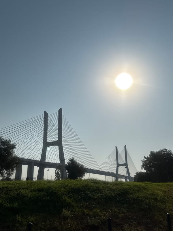 Morning in Loures: bridge views and an elevator selfie