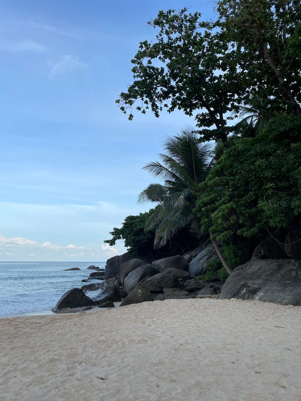 Peaceful evening beach scene documented at Karon, Thailand