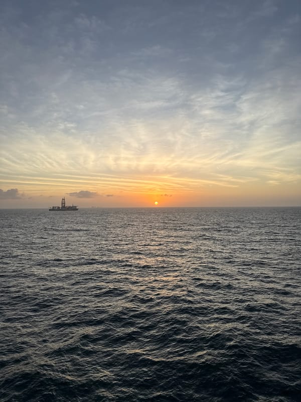 Ocean sunset captured over Gulf waters near Louisiana